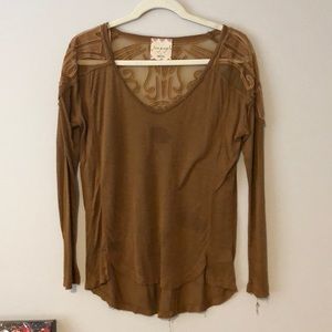 Free people long sleeve sheer top